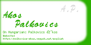 akos palkovics business card